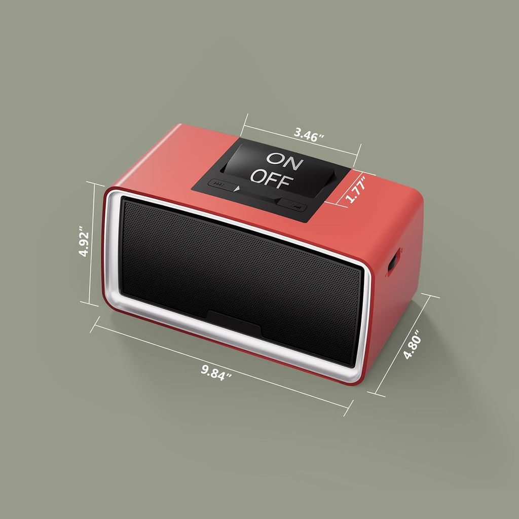 Simple MP3 Player with Large Buttons & Easy Operation, Music Player Ideal for Elderly, The Hearing Impaired, Dementia/Alzheimer's Patients, Audio Player with 32GB TF Card (Red)