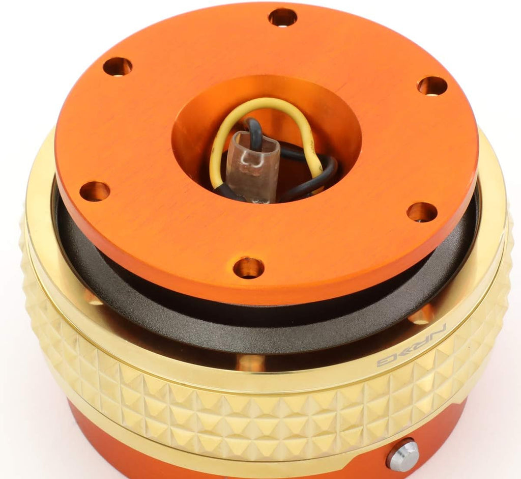 NRG Innovations SRK-210OR/CG Quick Release Kit (Orange Body / Chrome Gold Pyramid Ring)