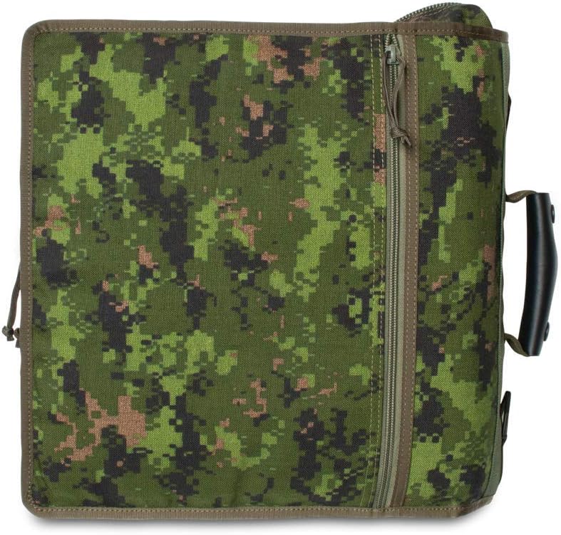TACTICAL NOTEBOOK COVERS Tactical 3-Ring Binder Cover System | Zippered Padfolio Organizer Bag with Leather Handle | Fits 3' to 4' Binders | Durable Field Use Organizer (Canadian Digital Camo)