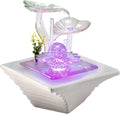 Desktop Fountain Tabletop Water Fountain - Indoor Waterfall Feature Ambient LED Lighting and Natural Waterfall Sounds - for Home Office Desktop Décor Relaxation Indoor Tabletop Fountain
