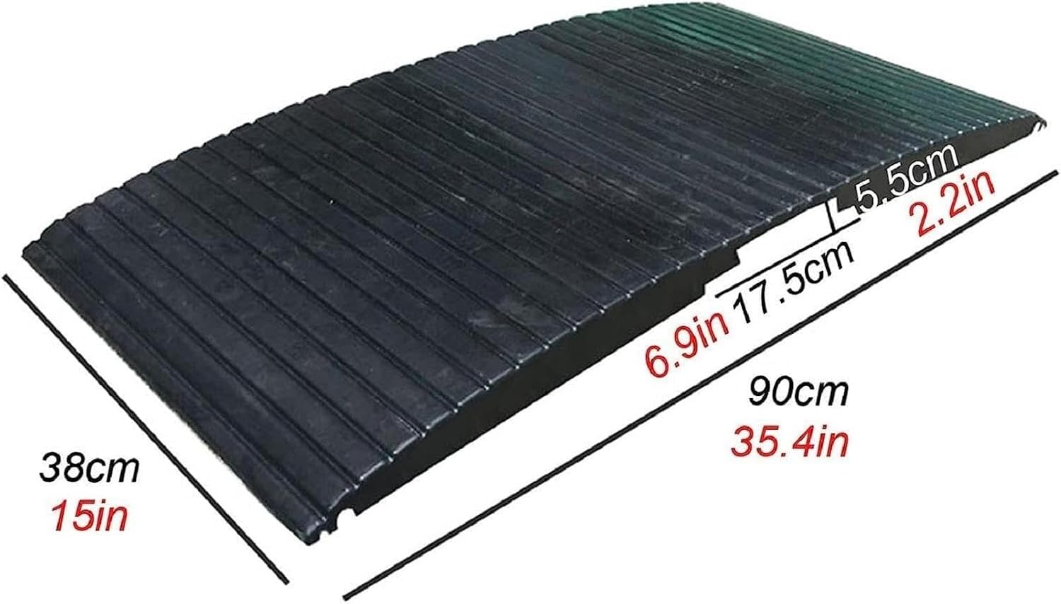 Wheelchair Ramp for Doorways,Portable Rubber Bridge Threshold for Shower/Patio Door/Garage DIY/Cars/Home Shed,2-3inch Rise with Supporting Frame and Non-Slip Surface Transition Ramp