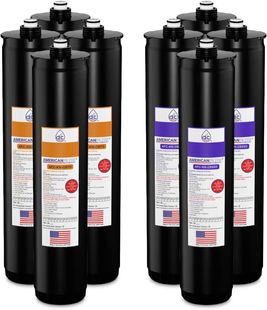 American Filter Company®, #AFC-KN-OP, Compatible with Kinetico® K5, K2, VX, RX and KRO+ Replacement Cartridge set 9306B(Orange) & 9461A(Purple) - 2 Year Pack