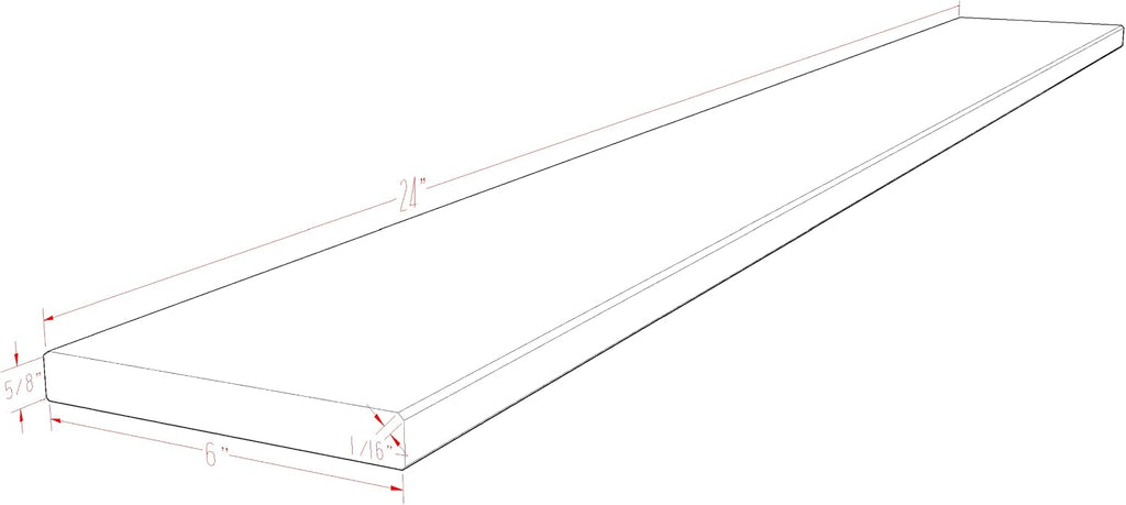 Tenedos Solid White Engineered Marble Threshold Saddle Polished, for Shower Curb, Bathroom Vanity Backsplash, Window Sill, Maintenance Free, Stain Resistant (6' x 24')