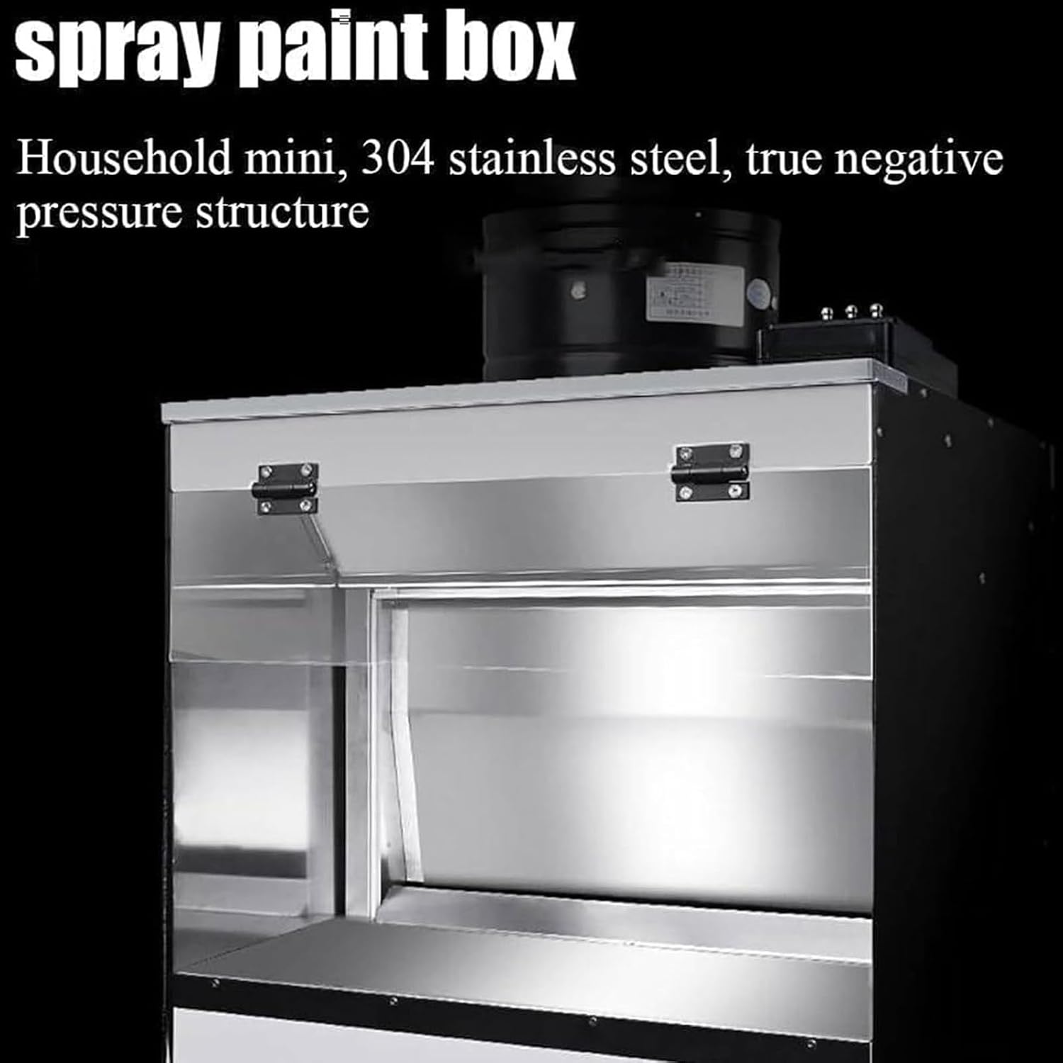 Airbrush Spray Booth with Waterfall, Craft Tabletop Airbrush Booth with Water Curtain Exhaust Air System, LED Lighting, for Cake Model,S