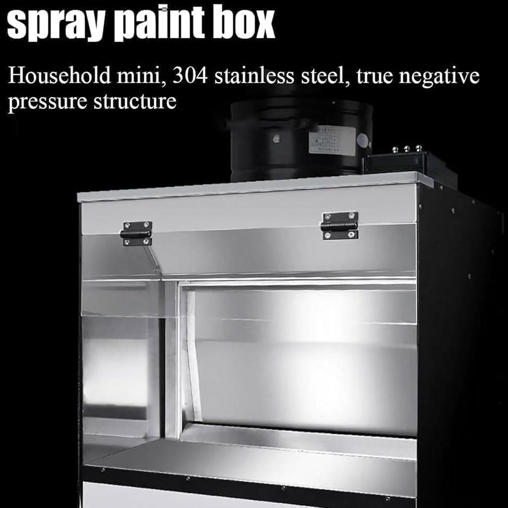 Airbrush Spray Booth with Waterfall, Craft Tabletop Airbrush Booth with Water Curtain Exhaust Air System, LED Lighting, for Cake Model,L
