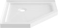 DeerValley 36'L X 36'W Neo-Angle Shower Base, White Single Threshold Acrylic Corner Shower Base, Non-Slip Textured Surface Bathroom Shower Floor Pan