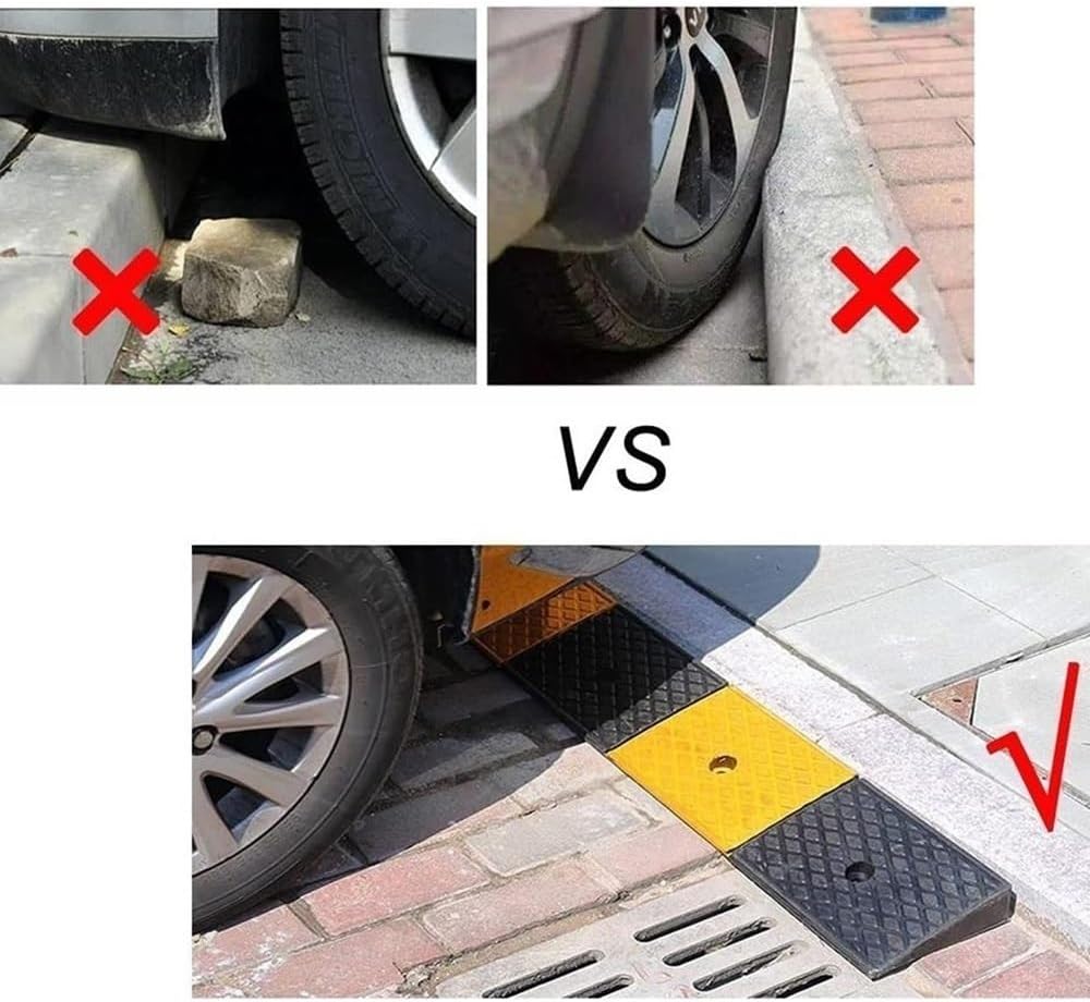 5' 6' Driveway Curb Ramps Heavy Duty Threshold Ramp 6600lbs Capacity Car Ramp Wheelchair Ramp Doorway, Non-Slip Surface Entry Ramp for Scooters Power Chairs(2' Rise/5cm)