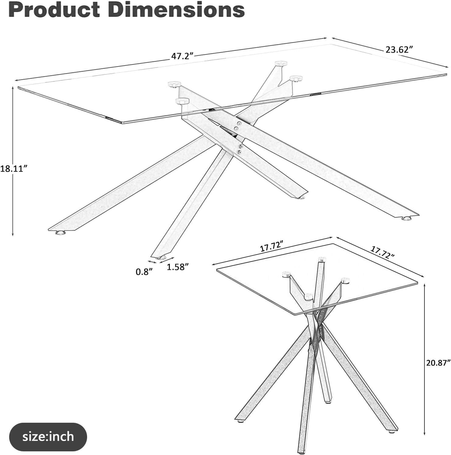 Glass 3 Piece Living Room Table Set,Glass Coffee Table and End Table Sets,Accent Table Sofa Table Sets with X-Designed Metal Legs and Tempered Glass Tabletop for Living Room Furniture (3, Gold)