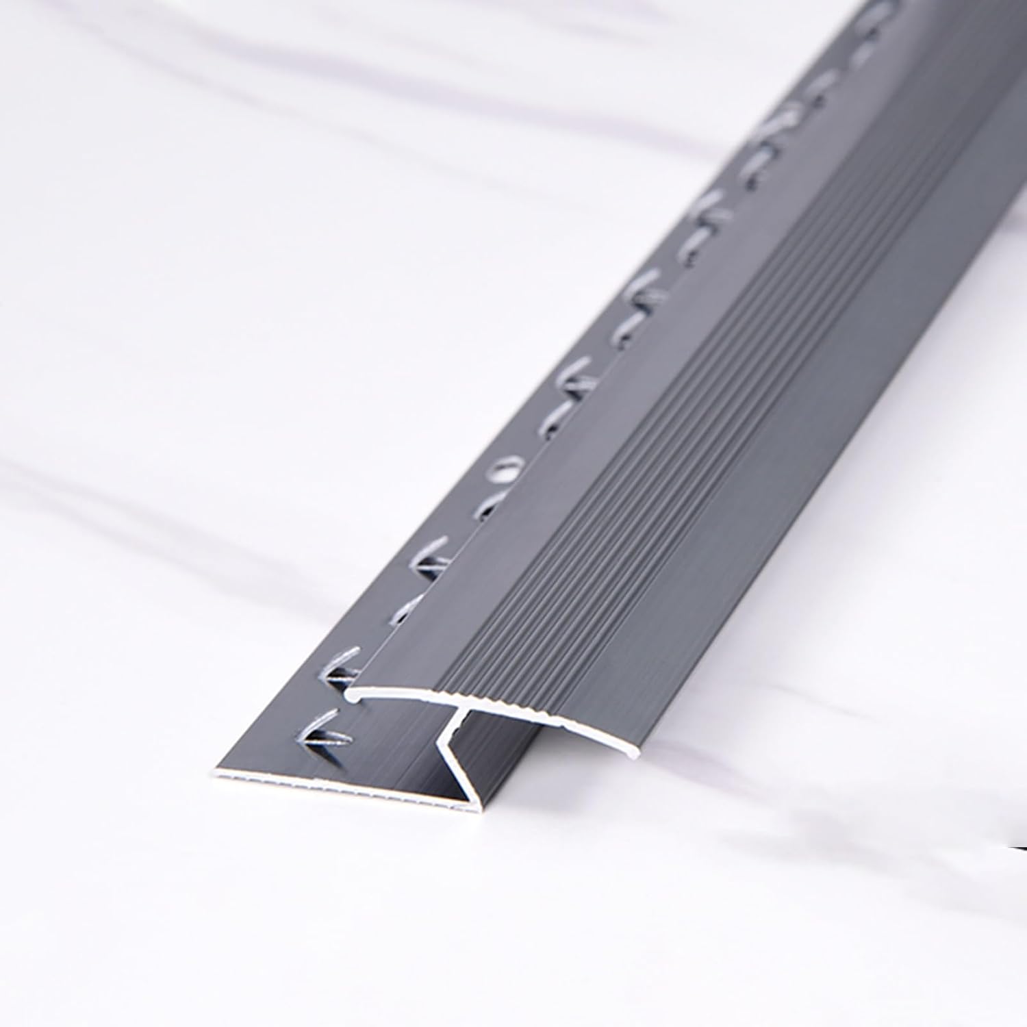 Carpet to Wood Floor Transition Strip - Metal Z Molding Doorway Threshold Edging Trim for Tile and Hardwood Flooring - Cuttable Design for Easy Installation