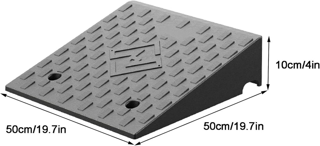 Curb Ramp, 1.6' to 8' Rise Threshold Ramps for Doorways, 22000lbs Heavy Duty, for Forklifts, Trucks, Buses, Cars, Wheelchairs, Bikes(50x50x10cm/19.7x19.7x4in)