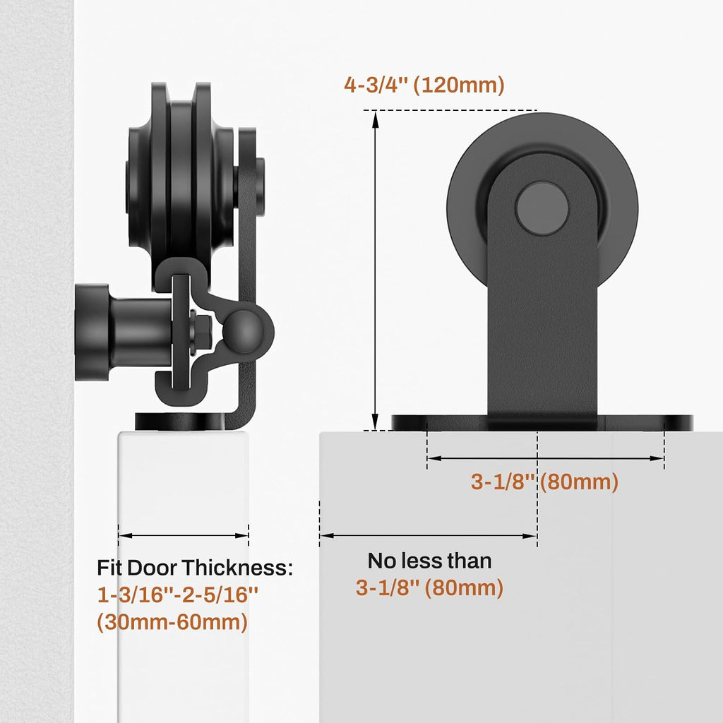 Barn Door Hardware kit 10FT(Whole Set Include Sliding Barn Door Track Kit & Barn Door Handle & Floor Guide) for Single Door-Heavy Duty