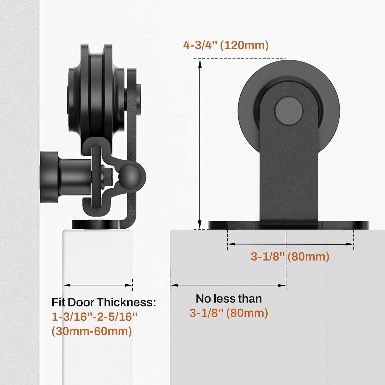 Barn Door Hardware kit 10FT(Whole Set Include Sliding Barn Door Track Kit & Barn Door Handle & Floor Guide) for Single Door-Heavy Duty
