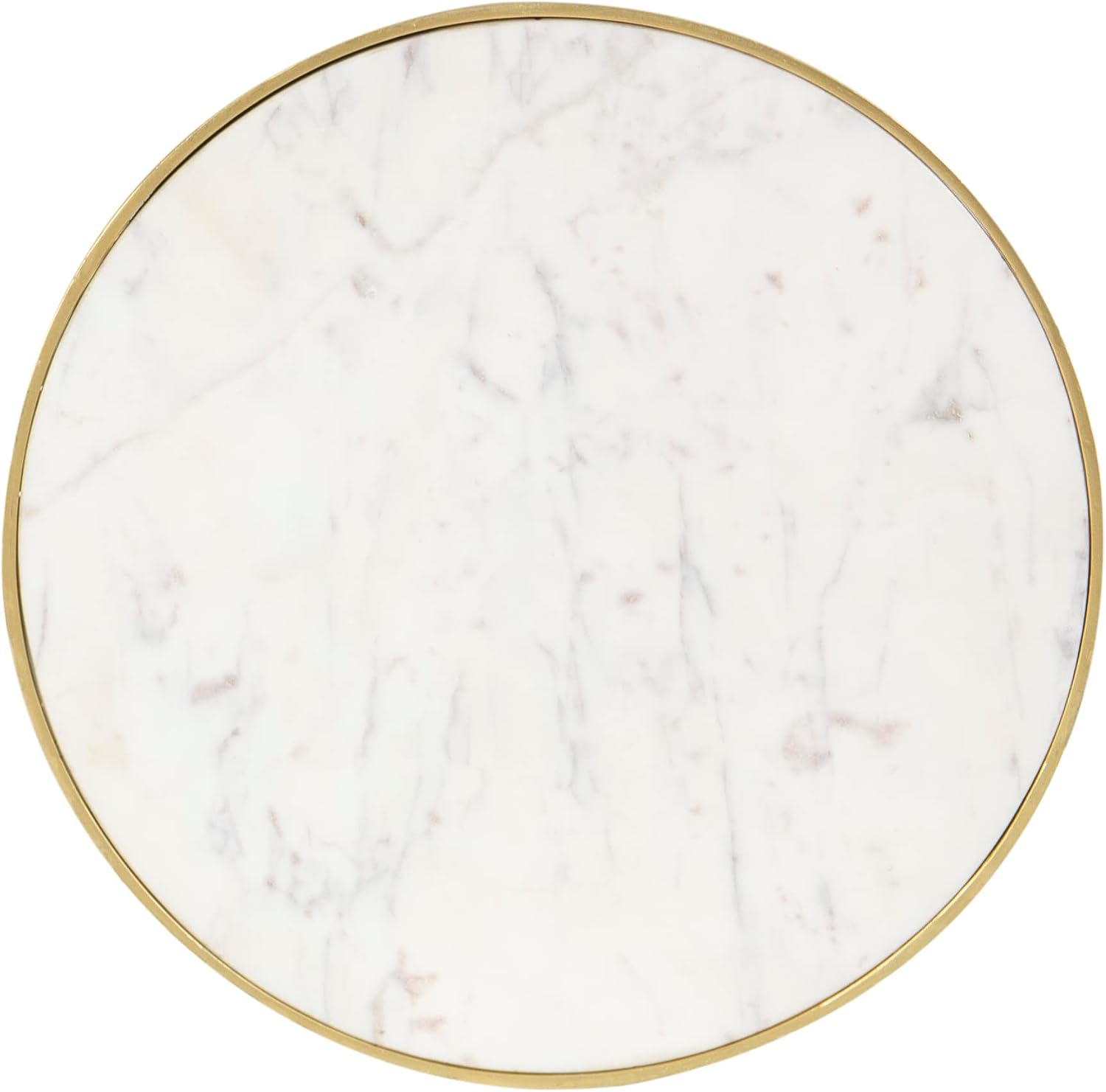 Modern White Marble & Gold Nesting Tables Set of 3 | Round Stacking Coffee Table | Accent Side Tables for Living Room, Home Office, Nightstands for Bedroom