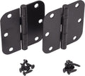 Hinge Outlet 3.5 Inch with 5/8 Inch Radius Ball Bearing Door Hinges, Heavy-Duty Steel, Removable Pin (Black, 20 Pack)