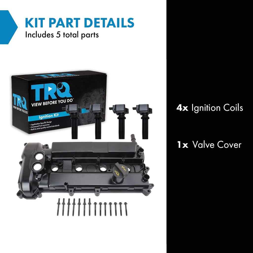 TRQ Ignition Coil Kit 5 Piece Compatible with 2012-2014 Ford Focus
