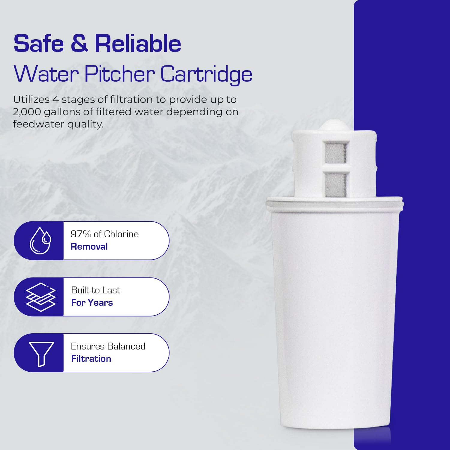 Crystal Quest Standard/SMART Water Filter Pitcher Cartridge – Advanced Filtration for Clean, Healthy Water, Removes Contaminants, Long-Lasting, Easy Installation, 2,000 Gallons [Pack of 6]