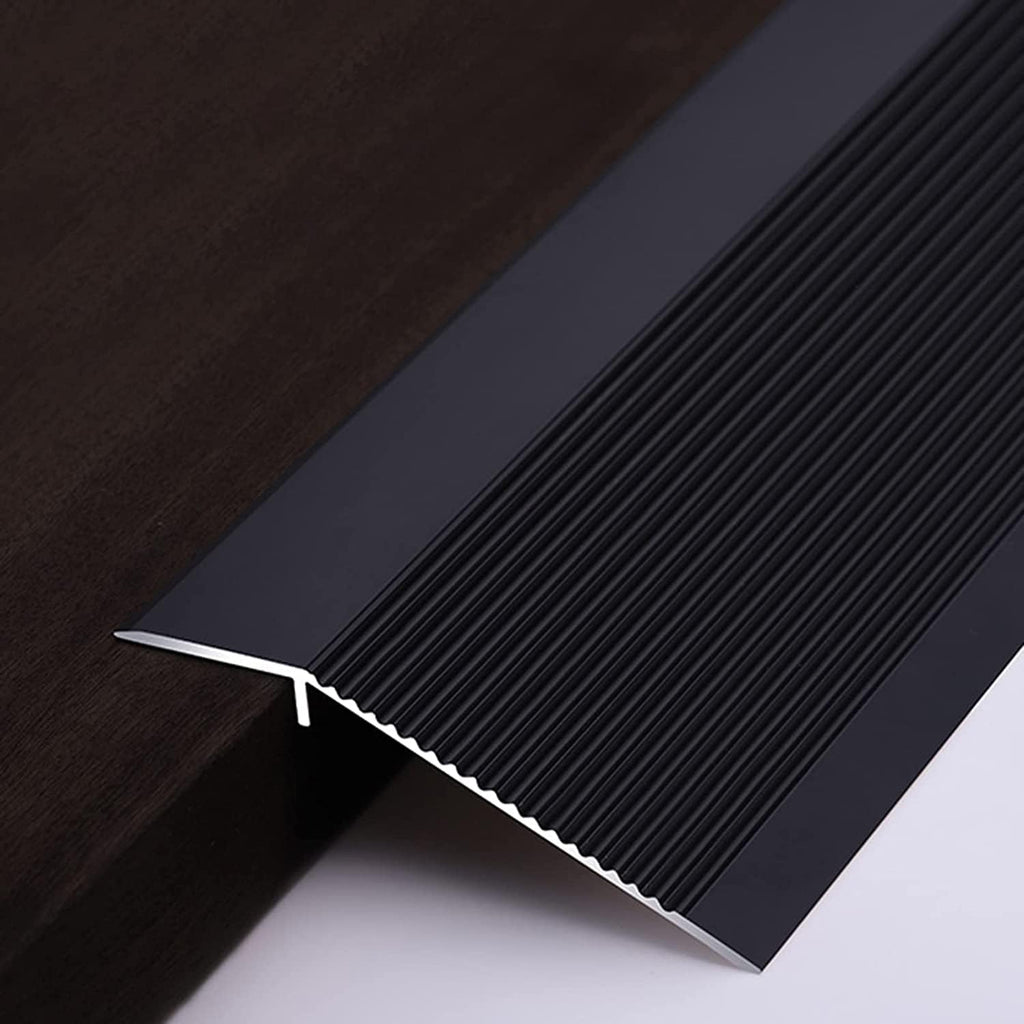 Floor Transition Strip Walkers Entry Ramp, Doorway Thresholds Reducer dor Kindergarten Hotel, Aluminum Floor Cover Edge Trim Strips Tile to Wood, Wide Floor Ramp Joining Strip ( Color : Black , Size :