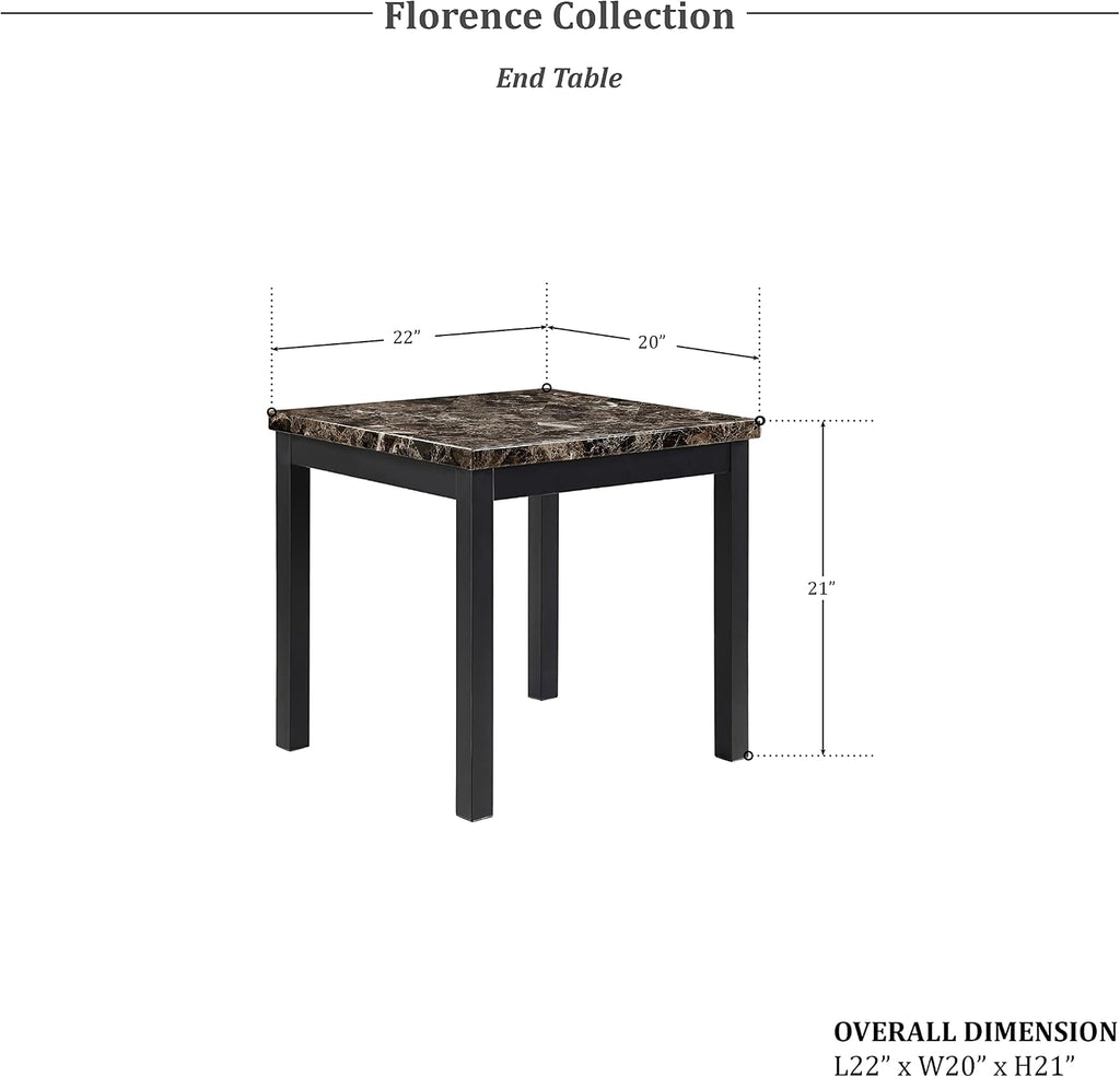 Lexicon Malaya 3-Piece Set Faux Marble Occasional Table, Brown