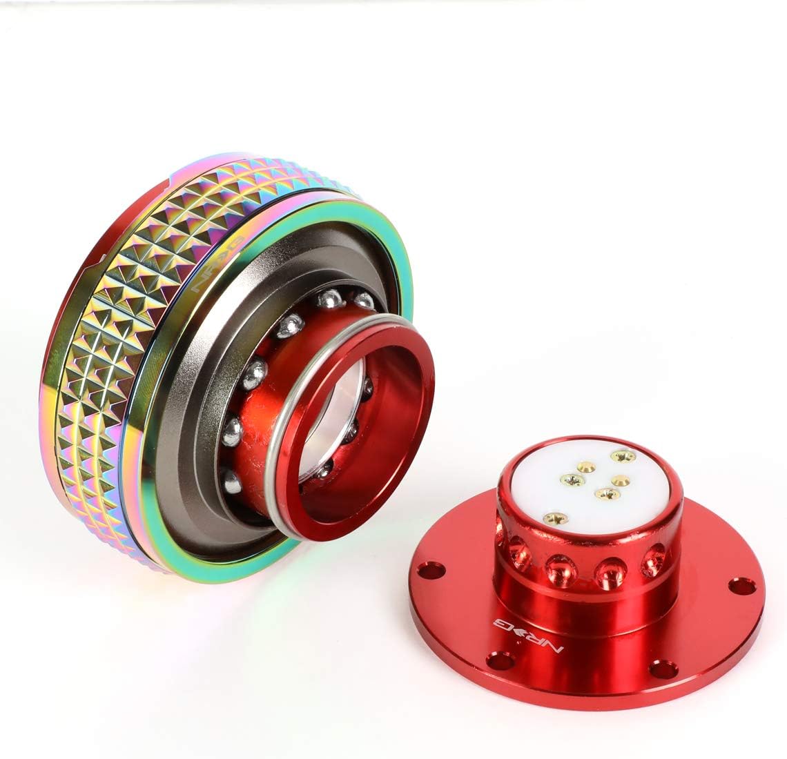 NRG Innovations SRK-210RD/MC Quick Release Kit (Red Body / Neochrome Pyramid Ring)