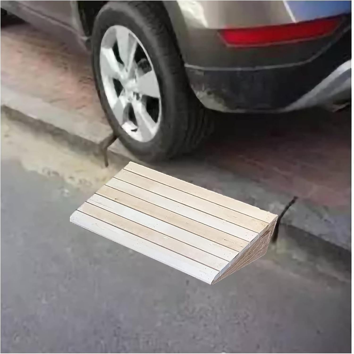 2-6 Inch Rise Wooden Threshold Ramps Entry Ramps Curb Ramp Wheel Chair Walkers Ramp, Portable Non-Slip Transition Ramp for Home Steps/Front Door/Yard/Doorways ( Size : 13.3x11.8x5.1in/33.8x30x13cm )