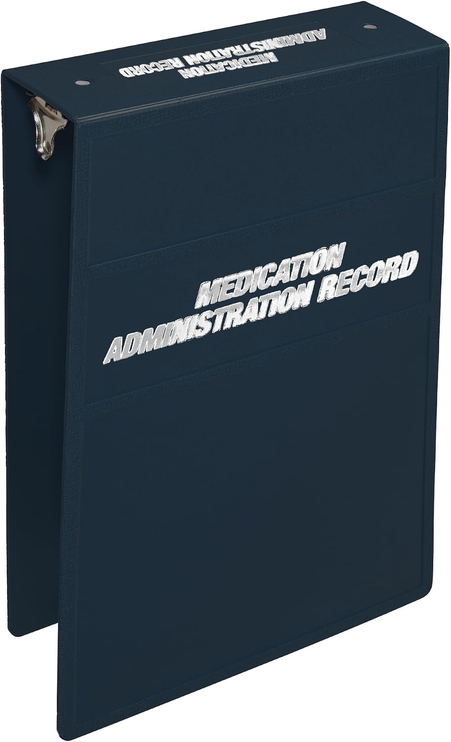 Carstens 3-Inch Heavy Duty Round Ring Binder for Medication Administration Records – Top Opening, Navy Blue, Case of 12, Durable Plastic, No Pockets, Holds 400 Letter Sheets, Made in USA (1796-3RCS)