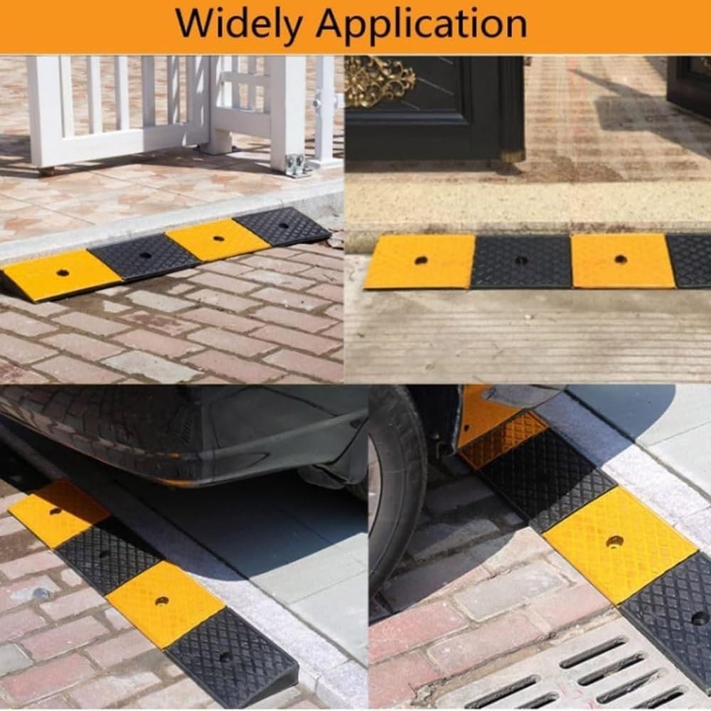 5' 6' Driveway Curb Ramps Heavy Duty Threshold Ramp 6600lbs Capacity Car Ramp Wheelchair Ramp Doorway, Non-Slip Surface Entry Ramp for Scooters Power Chairs(3' Rise/8cm)