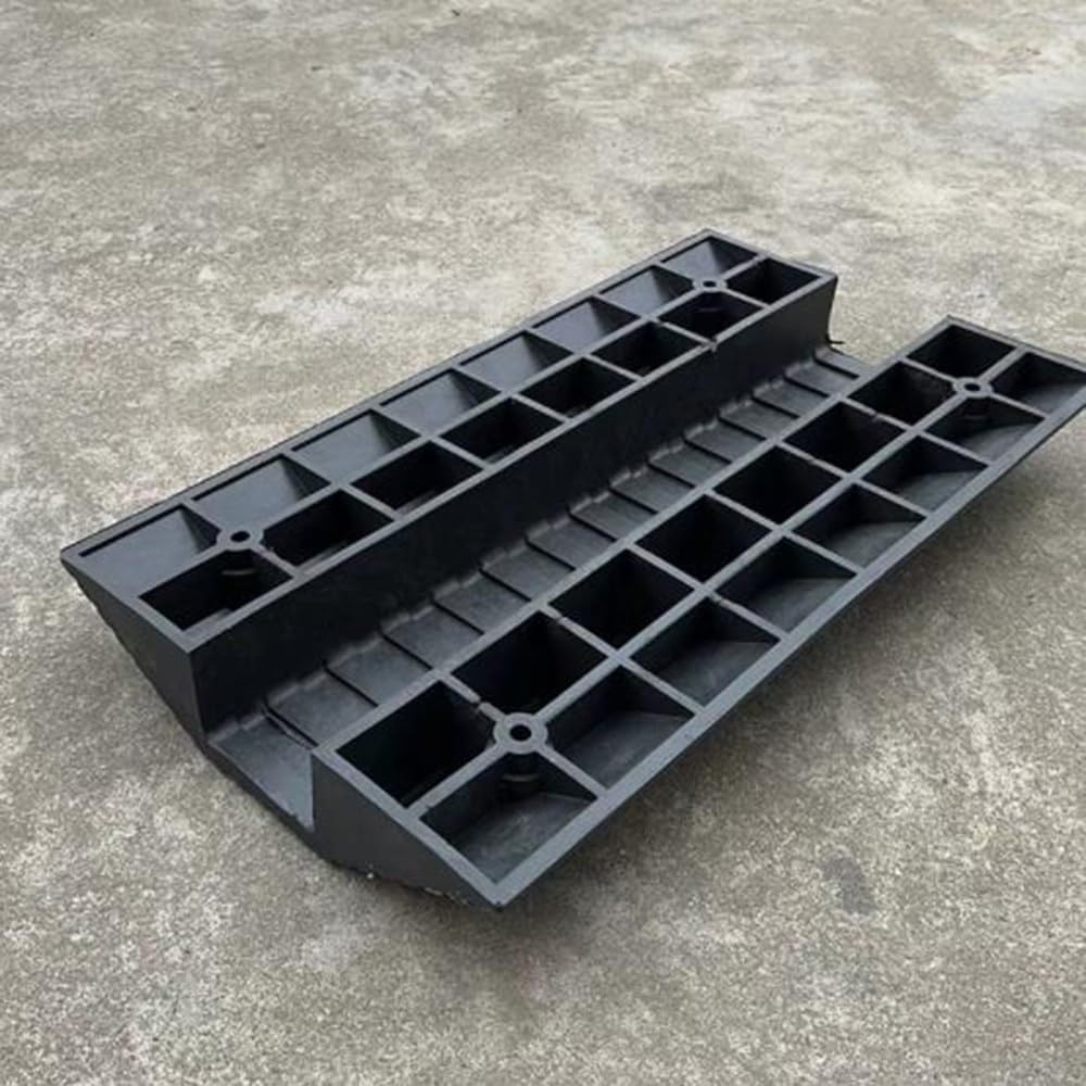 Rubber Threshold Ramp Transition Bridge Ramp for Doorways, Portable Transition Ramp Entryway Ramp High Load, Groove Wide 4.7inch Hige 2.4/3inch(3' Rise/40x40x8cm)