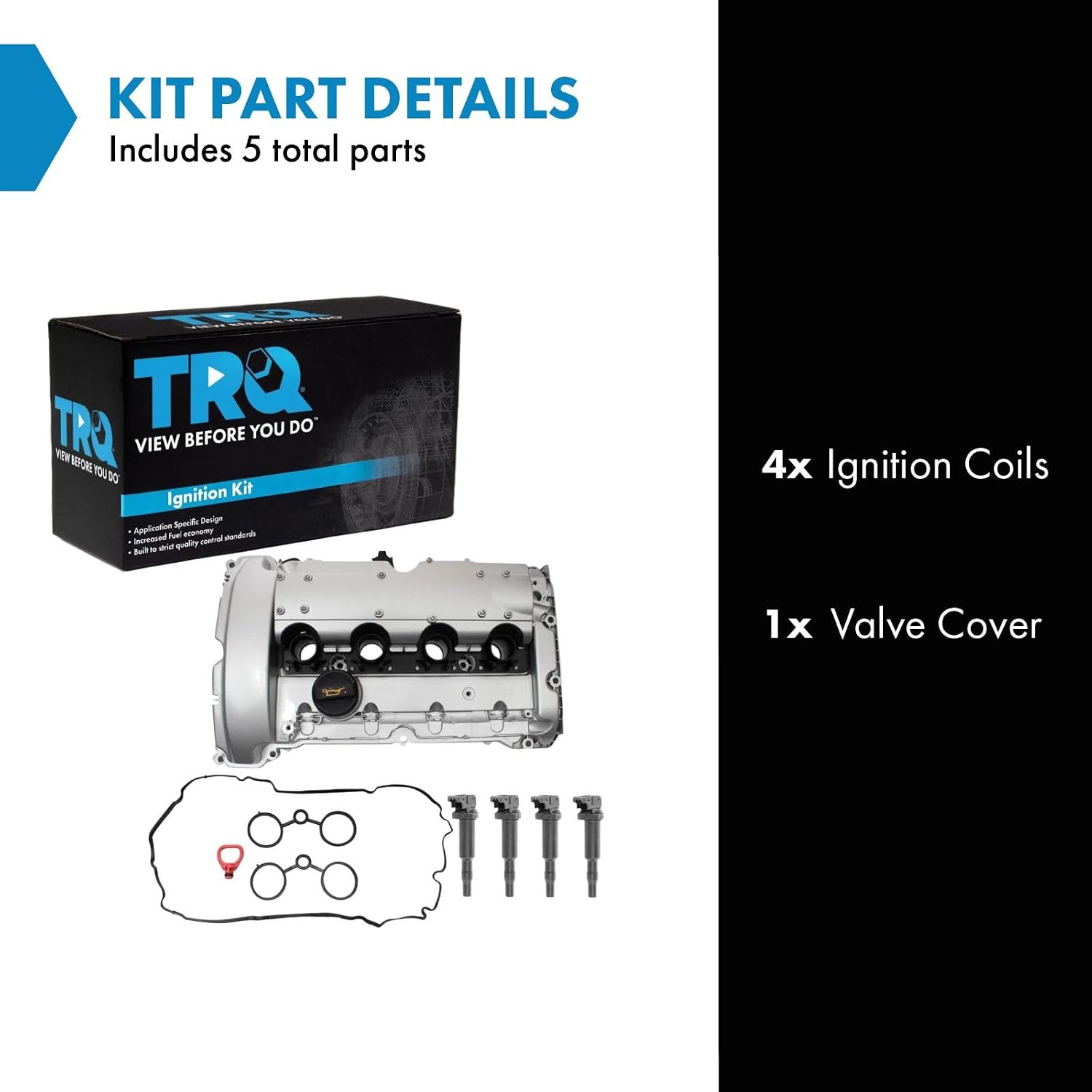 TRQ Ignition Coil Kit 5 Piece Compatible with 2007 Mini Cooper