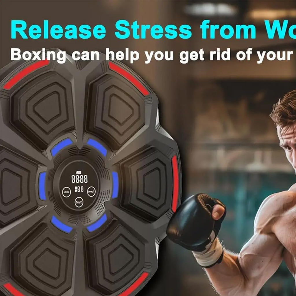Boxing Training Workout Equipment,Smart Boxing Machine Wall Mounted Music, Electronic Boxing Punching Pad with Gloves, Upgraded Boxing Training Equipment for Home Gym