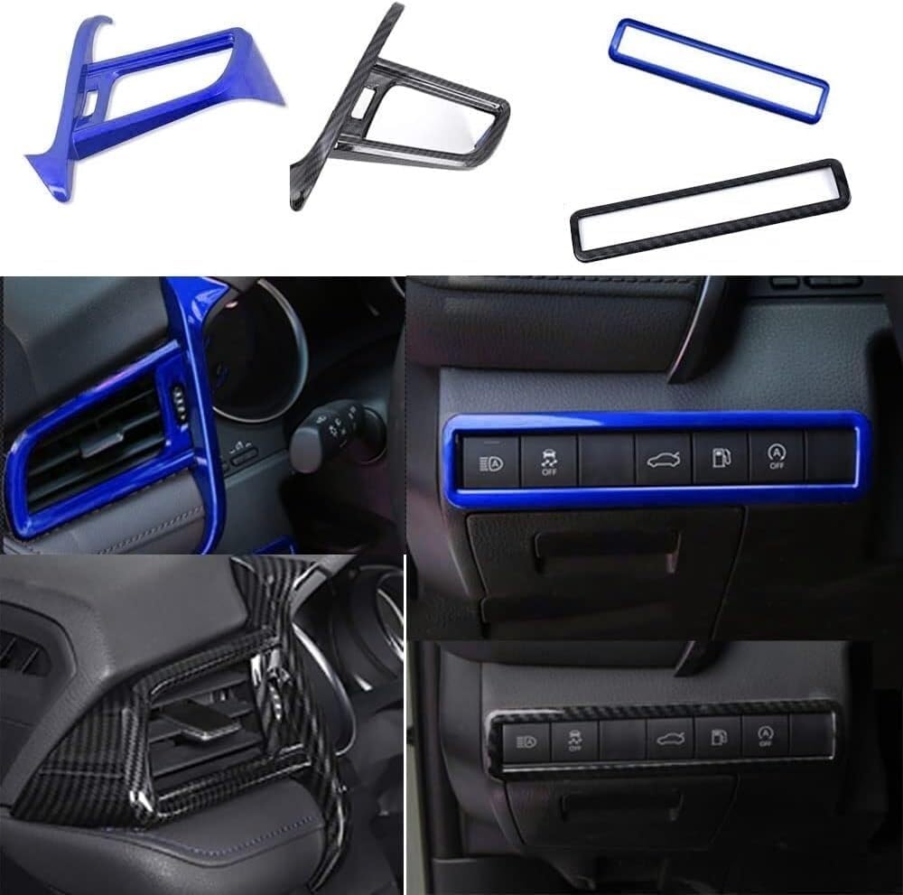 For Toyota Camry LE SE XLE XSE 2021- 2024 Models Carbon Fiber Black plastics ABS Full Set of Car Interiors Instrument Panel Center Console Trim Air Outlet Steering Wheel Cover Car Accessories 9pcs