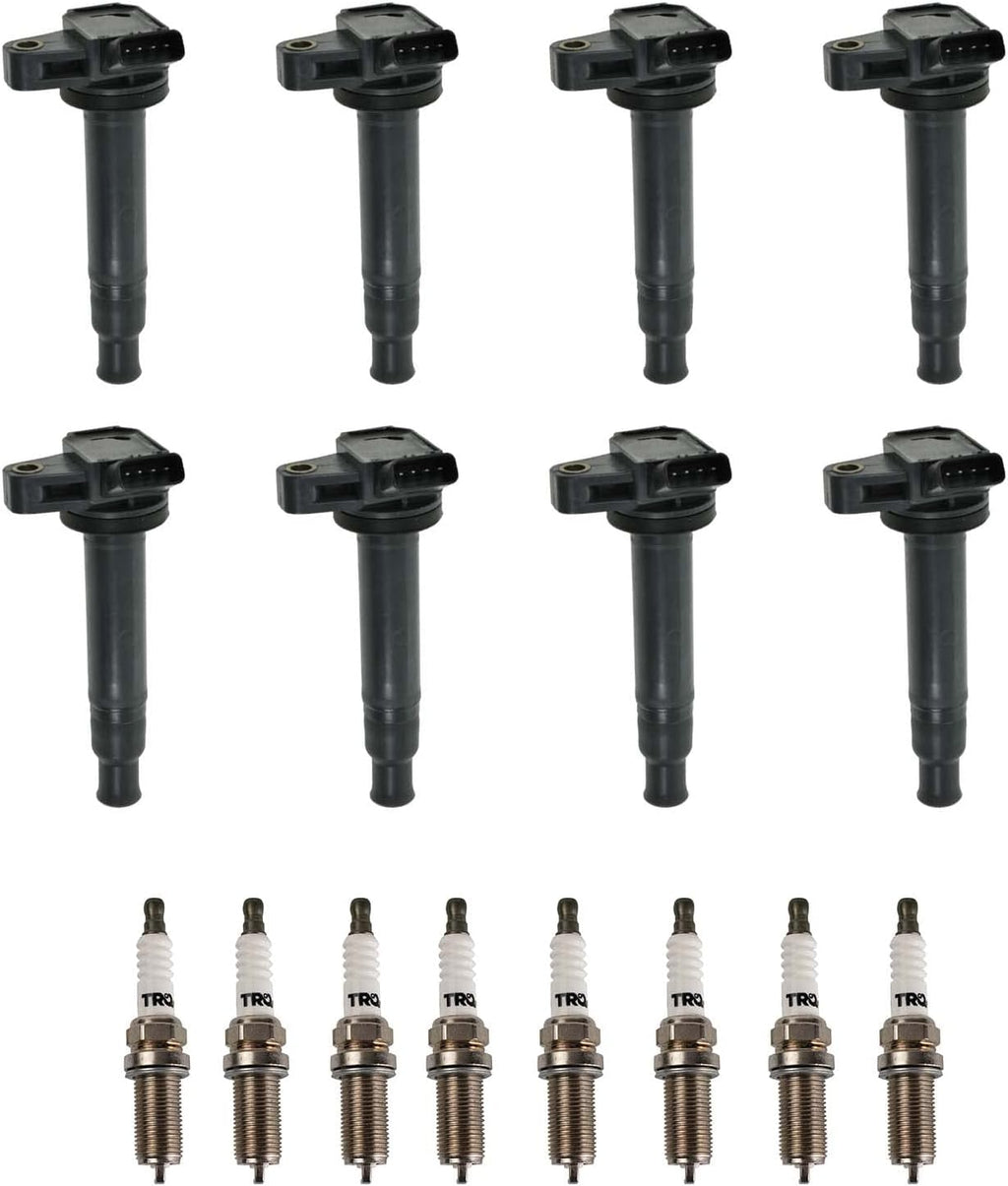 TRQ Ignition Coil and Spark Plug Kit 16 Piece Iridium Spark Plugs Compatible with 1998-2007 Lexus LX470 2001-2007 GS430 2001-2006 LS430 2002-2010 SC430 2003-2009 GX470