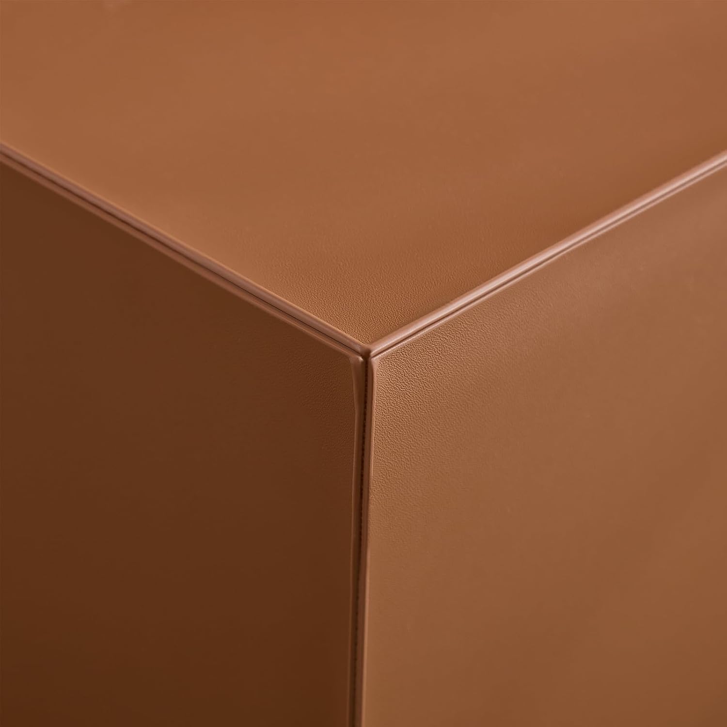 23.62' Modern Leather Coffee Table Set, Minimalist Center Table with Wheels, Wooden Coffee Table Sets for Living Room, Apartment, Office, Bedroom, Brown