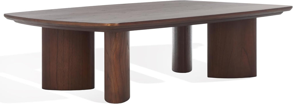 SAFAVIEH Couture Collection Barnard Walnut Rectangle Solid Wood Coffee Table