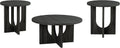 Furniture of America Ravyn Modern 3 Piece Round Coffee Table Set with Cutout Trestle Base, Living Room Set for Small Space, Home Office, Bedroom, Grey