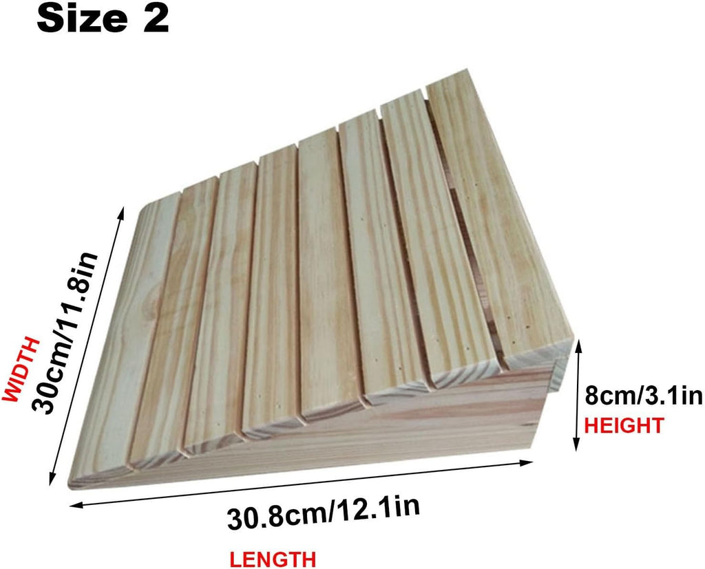 2 Pcs Wooden Threshold Ramps for Doorway 2-6inch Rise, Portable Entry Ramp Outdoor Curb Ramp, Non-Slip Wheelchairs Transition Ramp for Steps/Front Door/Patio/Garage ( Size : 12.1x11.8x3.1in/30.8x30x8c