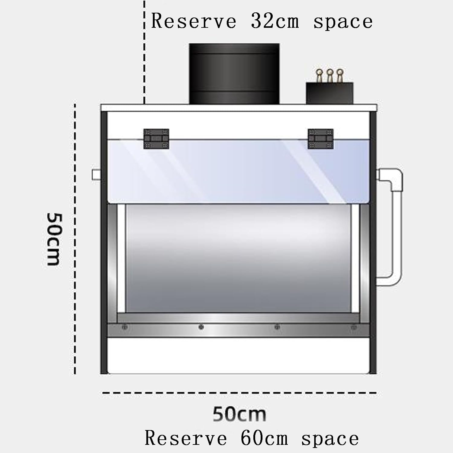 Airbrush Spray Booth, Craft Tabletop Airbrush Booth, Double Filtration System, LED Lighting, Made of 304 Stainless Steel, for Cake Model,M