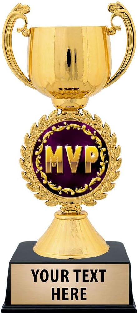 Crown Awards Personalized MVP Trophy, 7.25' Gold Cup MVP Trophies with Free Custom Engraving