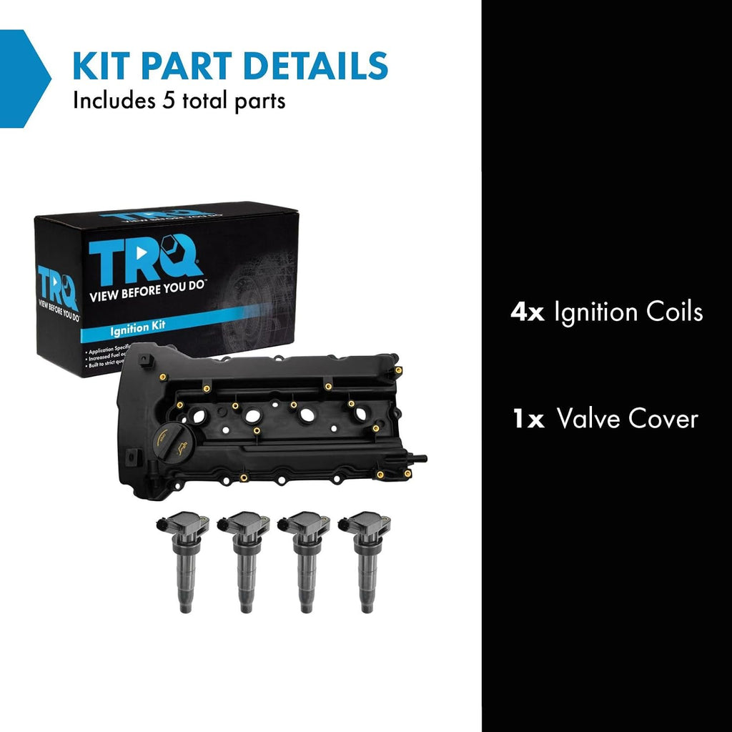TRQ Ignition Coil Kit 5 Piece Compatible with 2011-2014 Hyundai Sonata 2011-2013 Tucson 2010-2013 Kia Forte Forte Koup 2011-2015 Optima Sportage