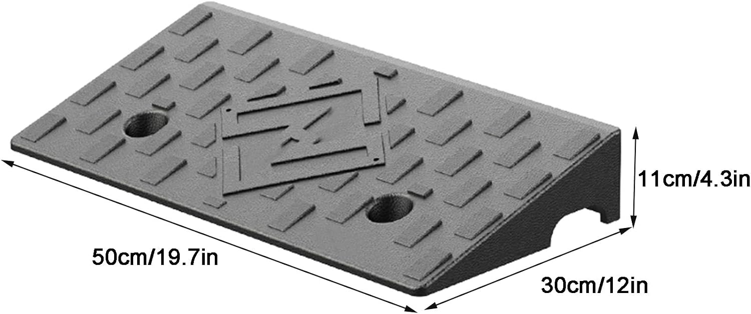 Curb Ramp, 1.6' to 8' Rise Threshold Ramps for Doorways, 22000lbs Heavy Duty, for Forklifts, Trucks, Buses, Cars, Wheelchairs, Bikes(50x30x11cm/19.7x12x4.3in)