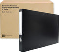 Bindertek 3-Ring Premium Ledger Binder for 11' x 17' Paper, Pack of 6 - Black, 2' Spine Width, 325 Sheet Capacity, 1.25' D-Rings, Linen-Textured Covers, Steel Reinforced Edges, Spine Label Included