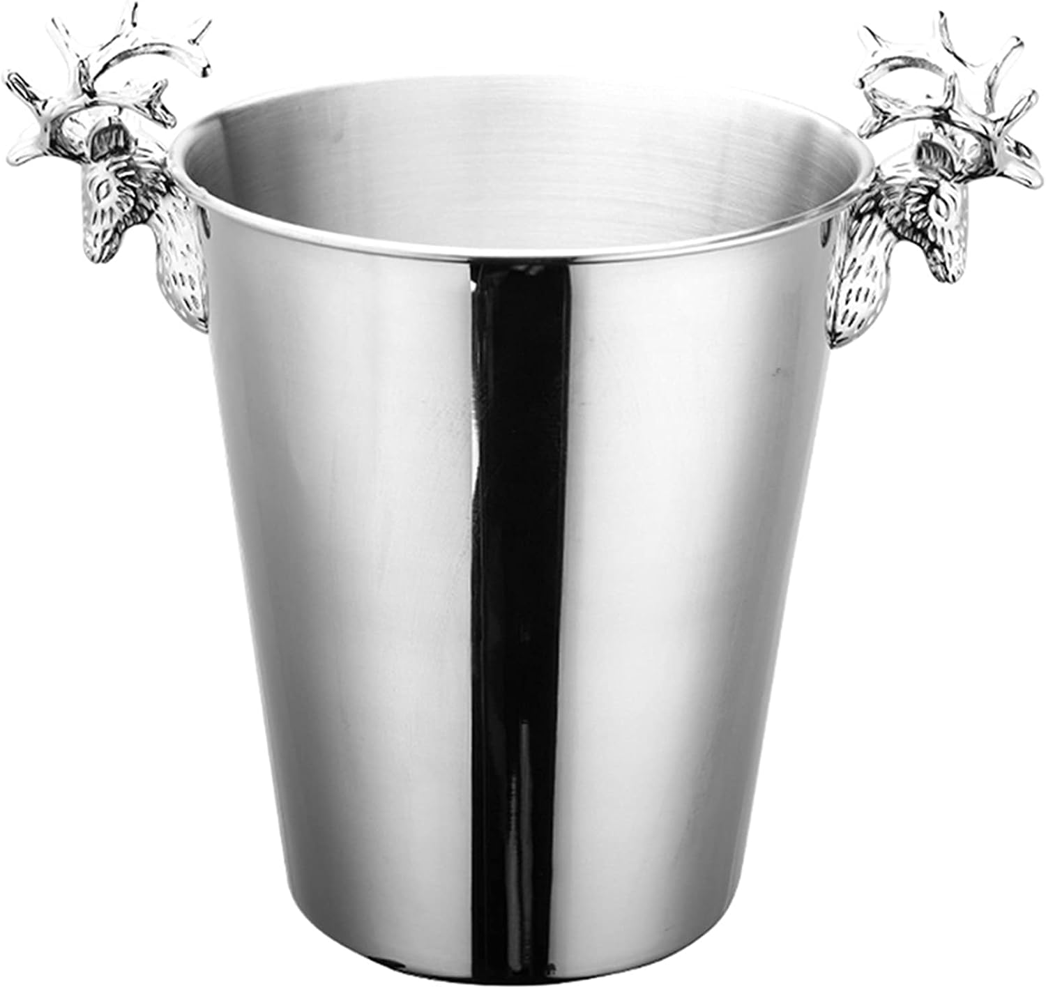 Ice Bucket,Ice Bucket with Lid and Ice Tongs,Ice Buckets for Parties, Rustic Ice Bucket, Deer Head Stainless Steel Ice pails, High-End Decoration, Great for Families, Gatherings, Barbecues,