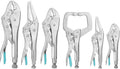 6 PC Locking Pliers Set Long Nose Curved Jaw C-clamp Locking Pliers NEW