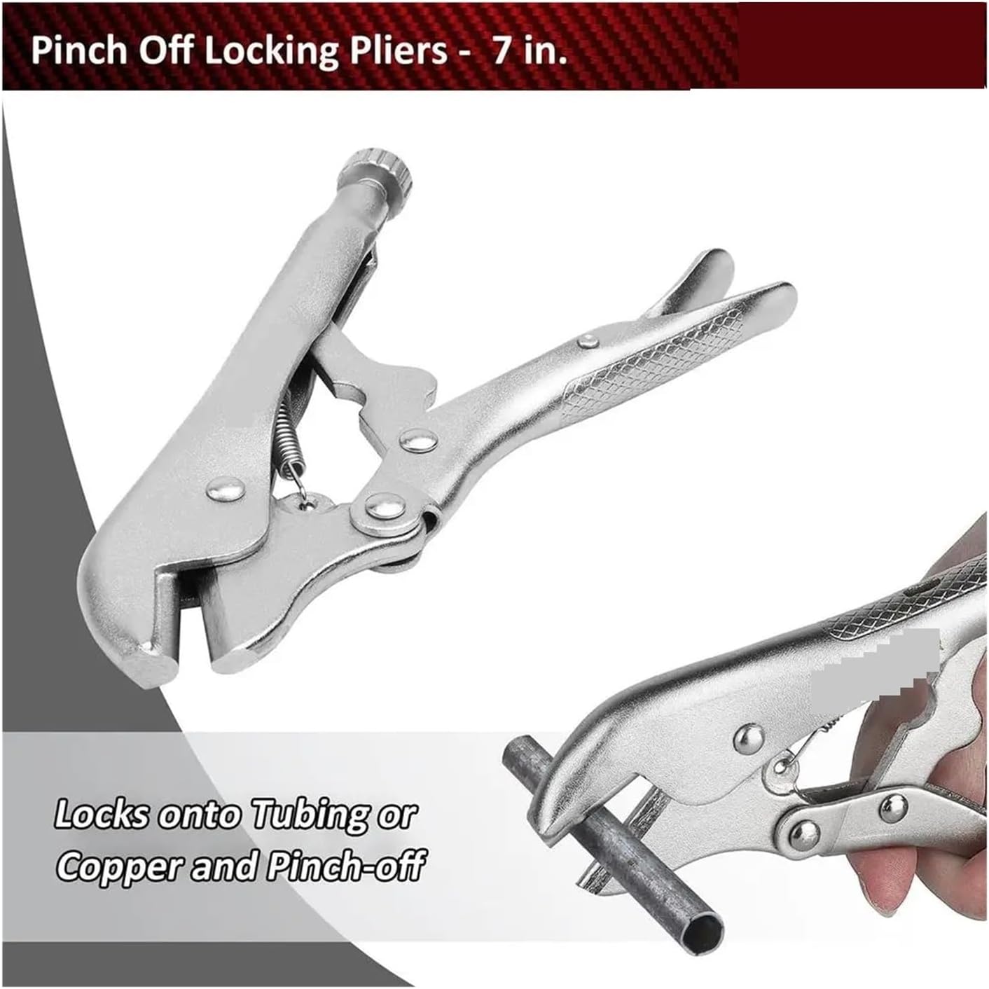 Tube Expander, 15-Piece Clamp Pliers Set with Tool Bag Long Nose Curved J Straight J Pinch Off Sheet Metal U-Shaped Gripping Locking Clamps