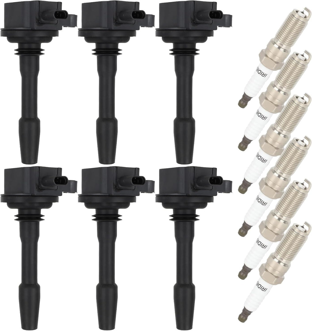 ECCPP UF825 6 ignition coils with 6 iridium Spark Plugs for ford for F-150 2018-2021, Explorer 2020-2021, Transit-150/250/350/350, 3.3L 3.5L, JL3Z12029A UF825 DG564