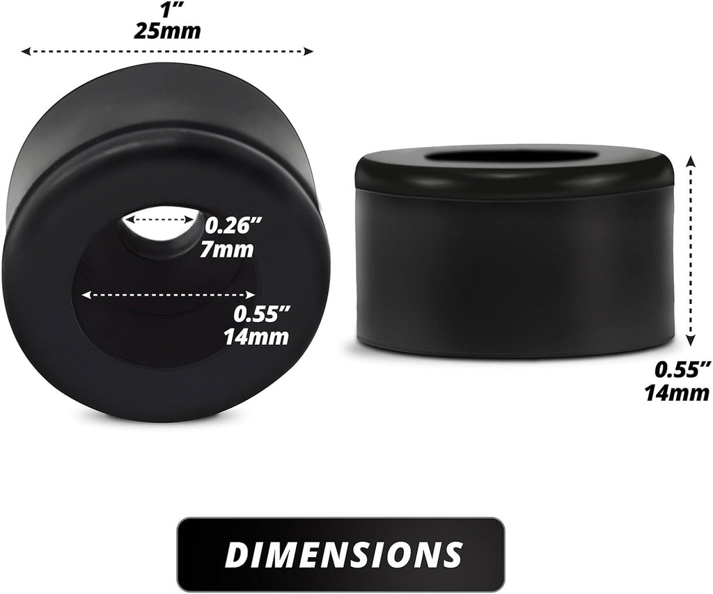 1' Rubber Bumper Pads, Door Stopper 1' Diameter Round Design (Plastic) (Made in USA) (Black Color) (1000 Pack)