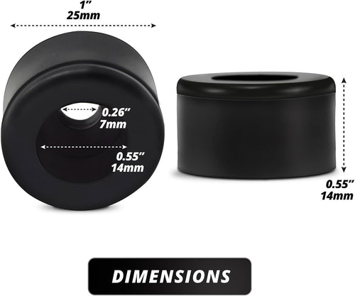 1' Rubber Bumper Pads, Door Stopper 1' Diameter Round Design (Plastic) (Made in USA) (Black Color) (1000 Pack)