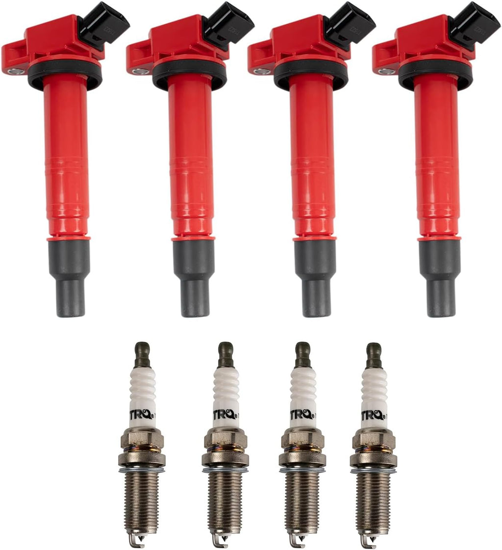 TRQ Ignition Coil and Spark Plug Kit 8 Piece Iridium Spark Plugs Compatible with 2010 Toyota 4Runner 2005-2021 Tacoma