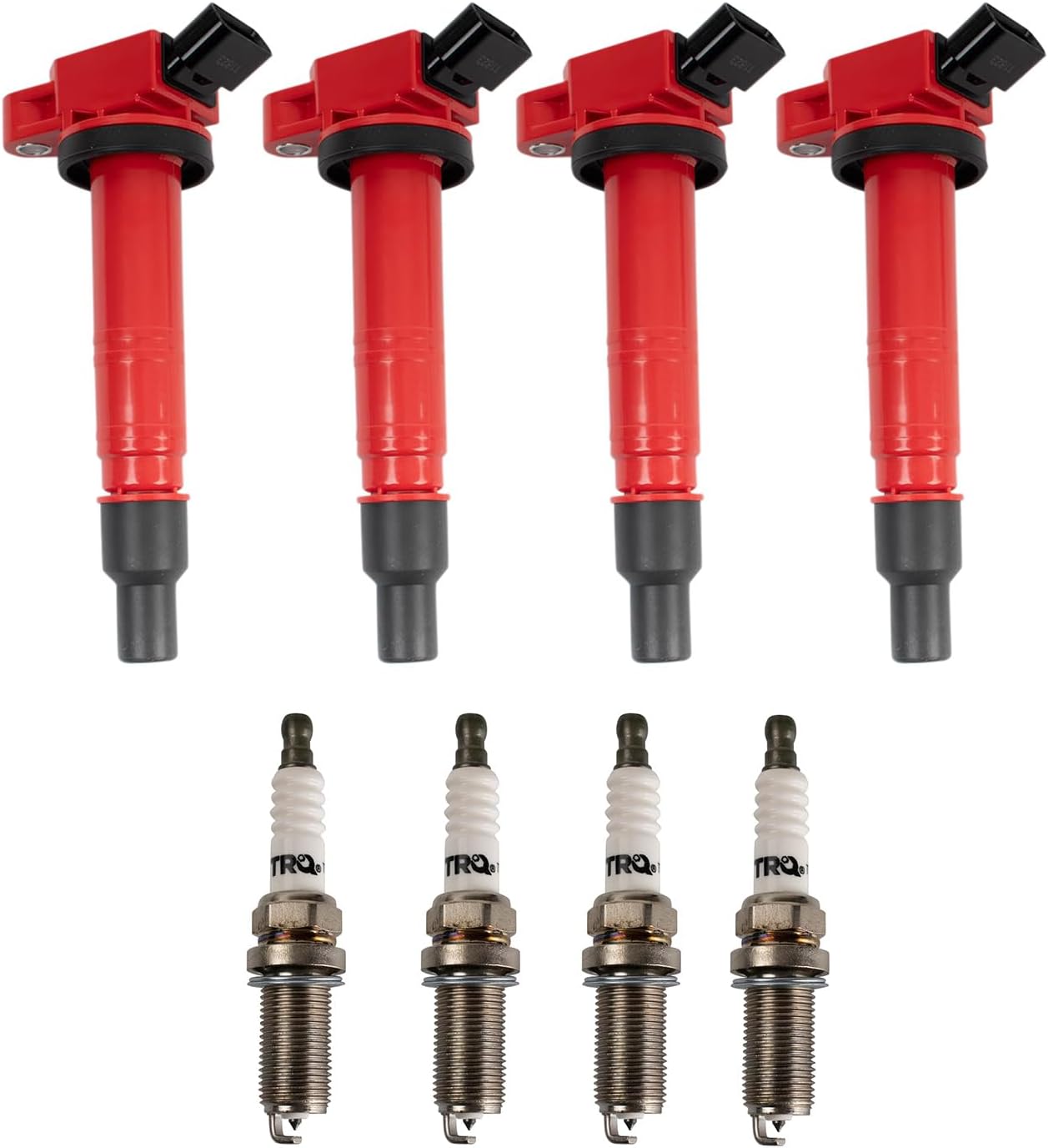 TRQ Ignition Coil and Spark Plug Kit 8 Piece Iridium Spark Plugs Compatible with 2010 Toyota 4Runner 2005-2021 Tacoma
