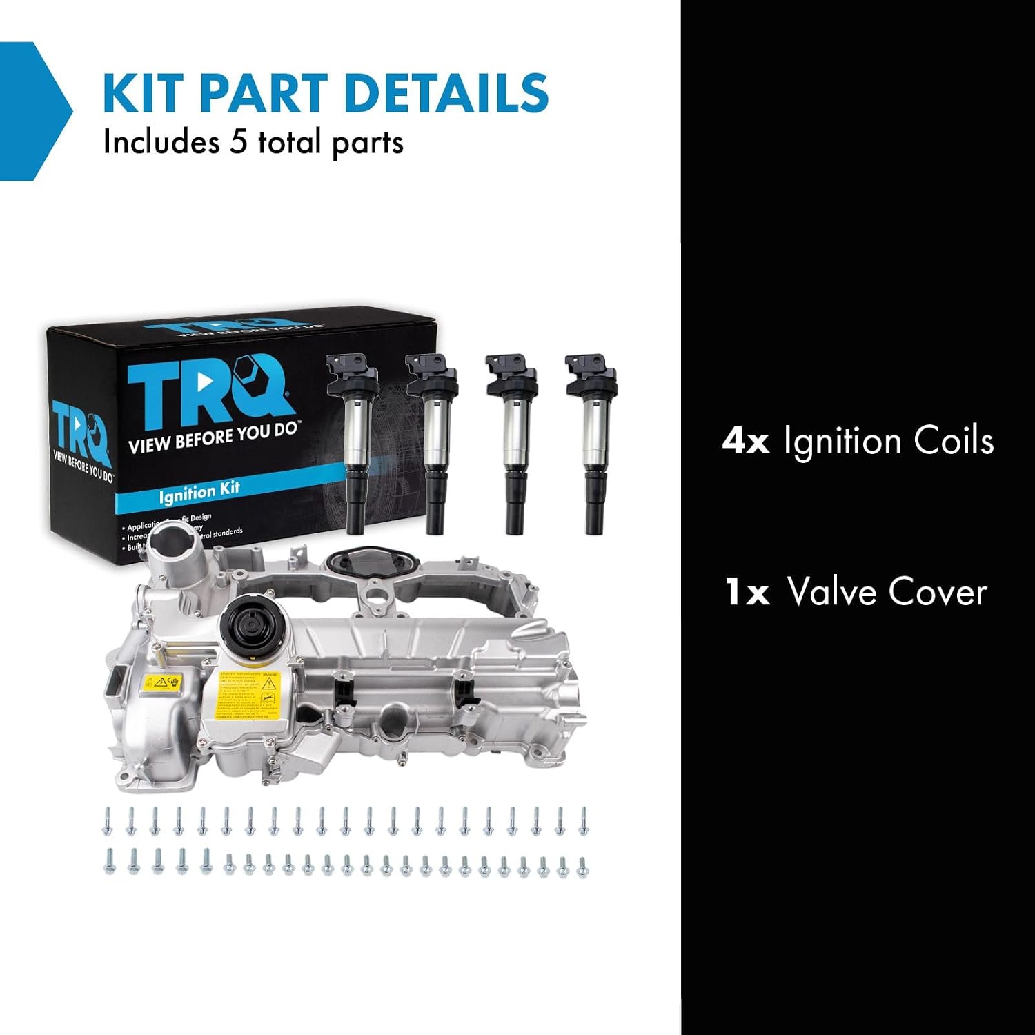 TRQ Ignition Coil Kit 5 Piece Coil on Plug Compatible with 2012-18 BMW 228i 320i 328i 428i 528i X1 X3 X4 X5 Z4