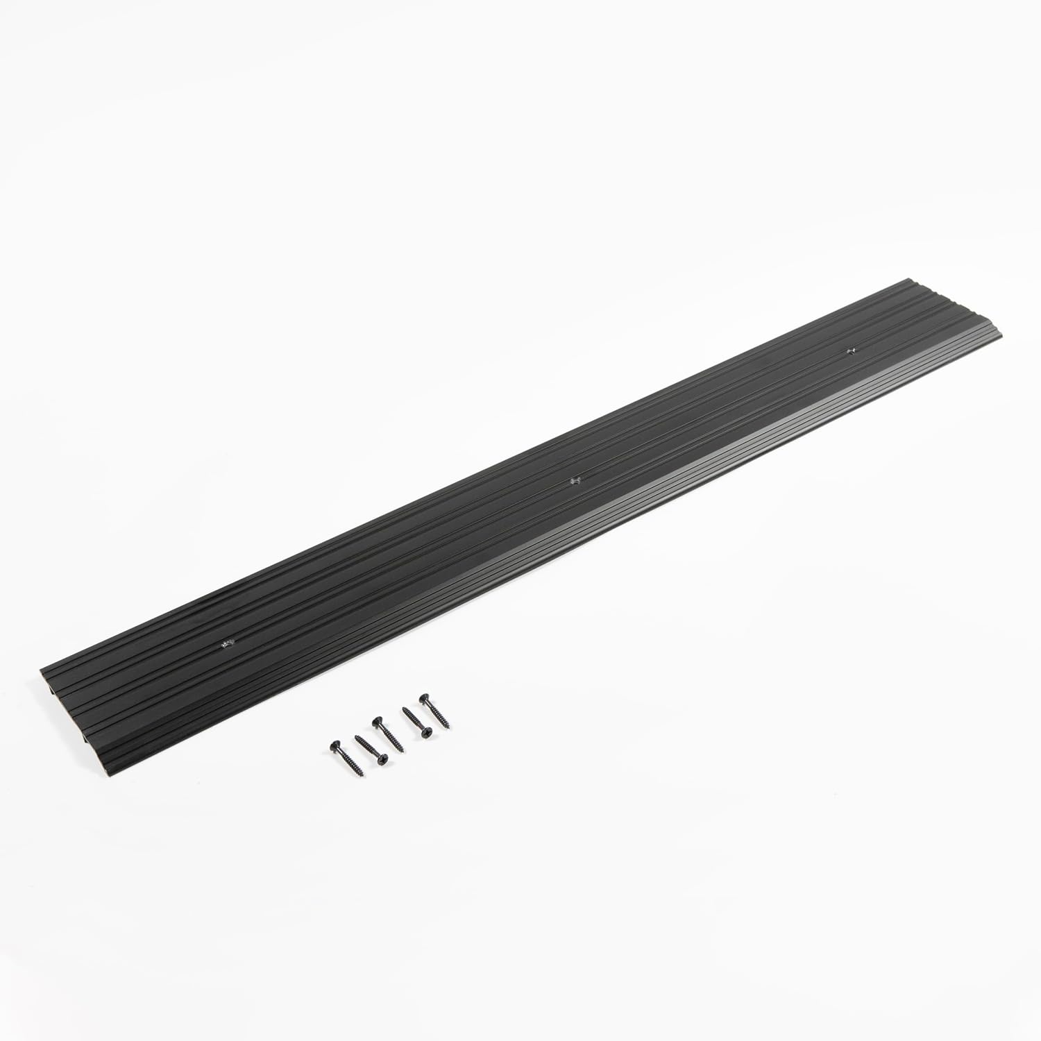 Heavy Duty Aluminum Threshold with Special Curve/Half Saddle for a Smooth Surface for Wheelchair Ramp Accessibility, Residential and Commercial Properties. Multiple Colors and Sizes. (48' Black)